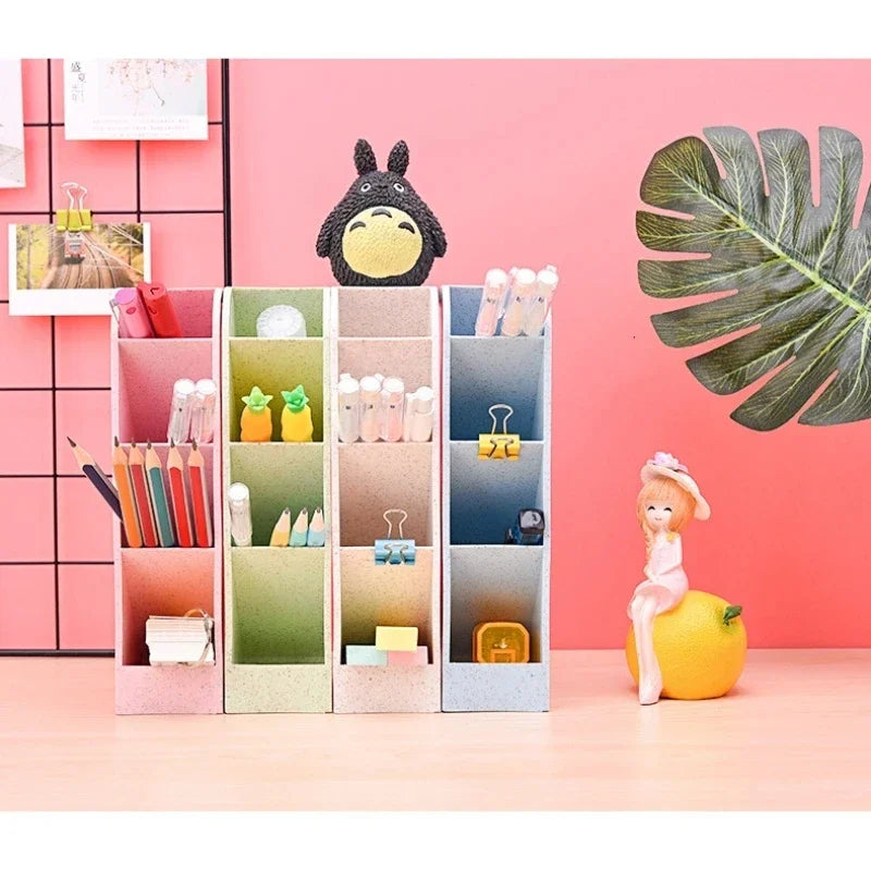 1pc Multi-Layer Pen Holder & Cosmetic Brush Storage Holder - Perfect for Office & School Supplies Pen Organizer Desk Organizer