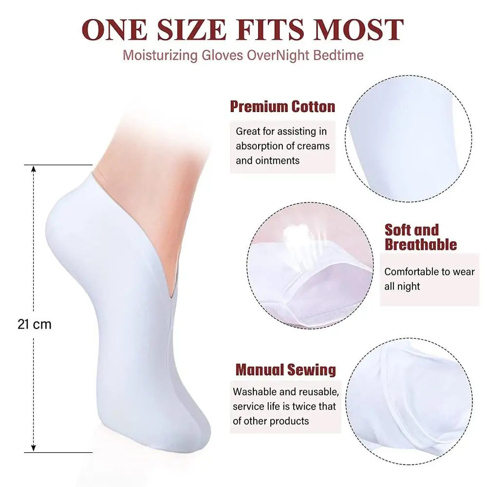 Rough Skin Sleep Socks Soft for Skin Care White Grey Spa Socks Moisturizing Socks Overnight Moisture