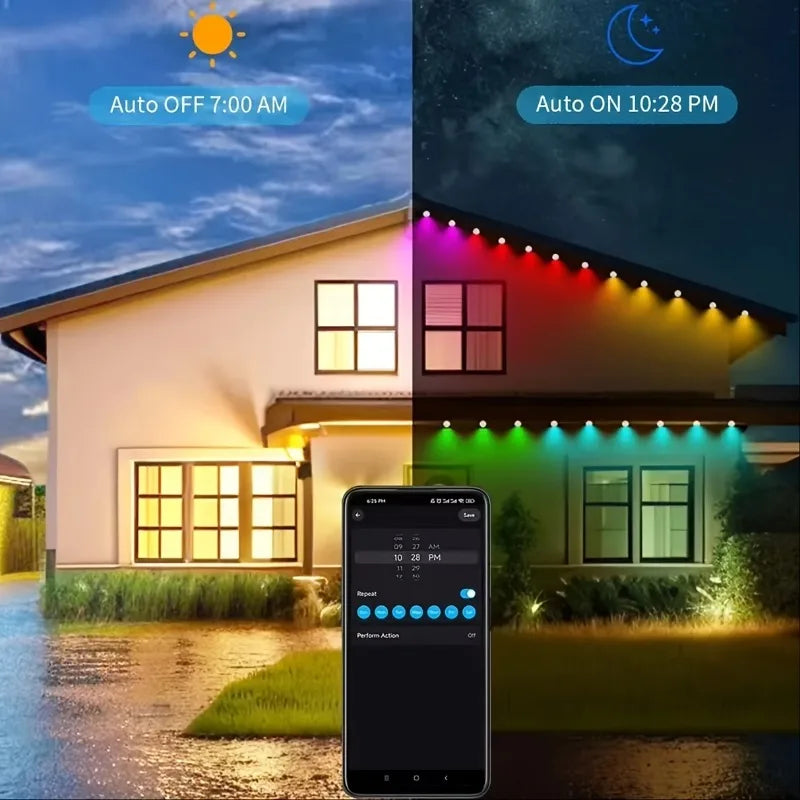 Smart Permanent Outdoor RGBIC Lights, 75 Modes