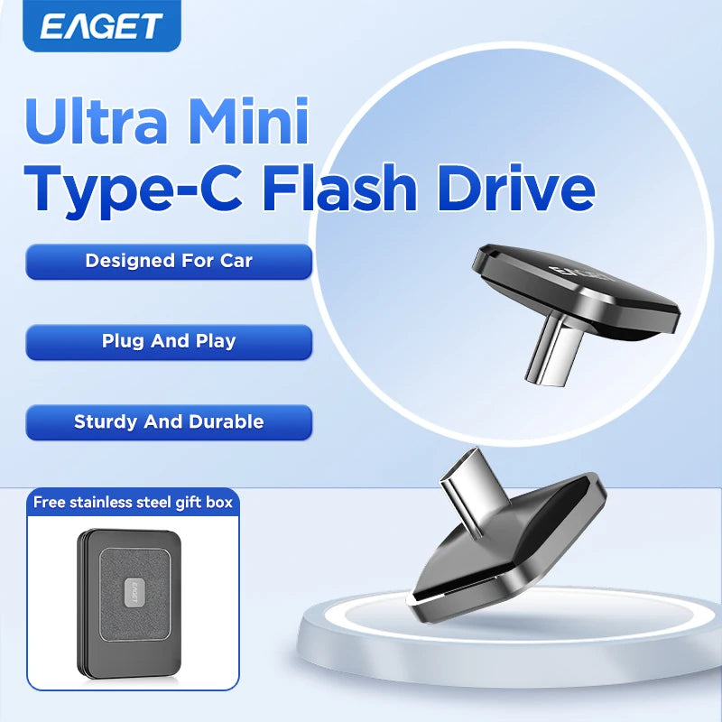 EAGET 8GB/16GB/32GB/64GB Mini Car Type-C USB 2.0 Flash Drive