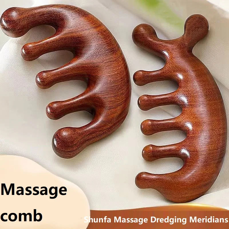 Wooden Massage Wood Massager Comb Scalp Head Oil Massager