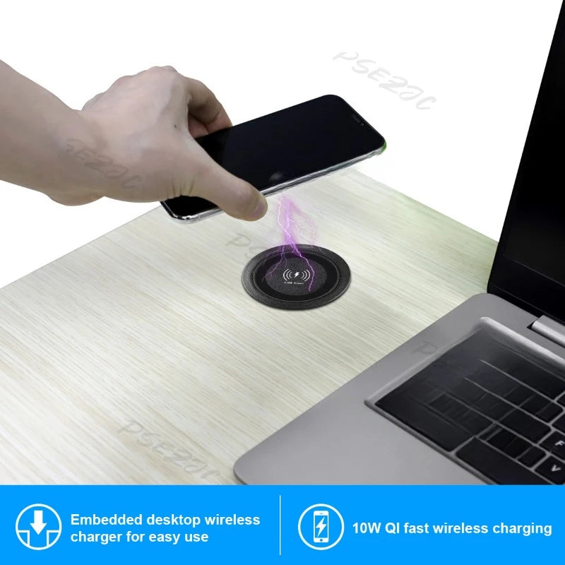 Three in One Multifunctional Hidden USB Bedside Table Sofa Armrest Desktop Office Furniture Embedded Wireless Charger