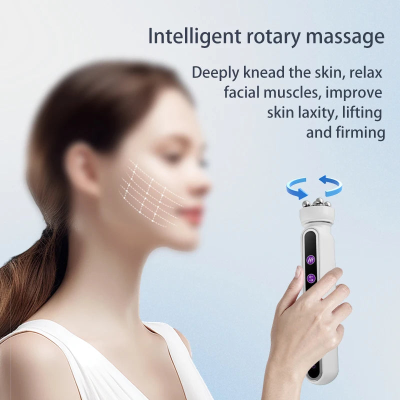 RF Facial Massage Roller EMS Face Lifting Machine Microcurrent Skin Tightening Face V-line Beauty Device Eye Roller Skin Care