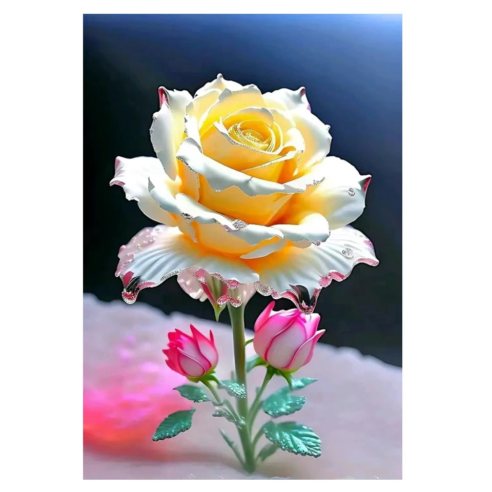 Fairy Dust AB Diy 5D Diamond Painting New Arrival 2024 Gold color Roses Full Mosaic Cross stitch Embroidery Flowers Home Decor