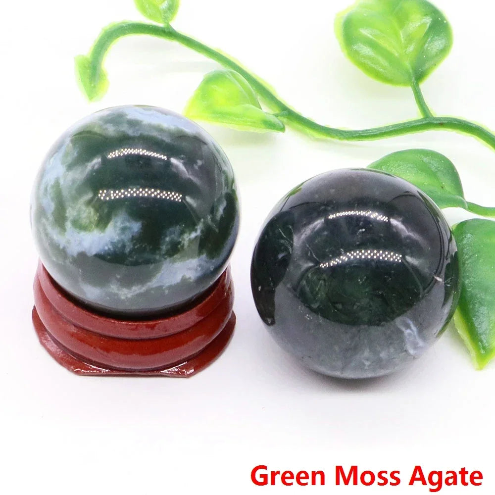 30MM Crystal Ball Natural Reiki Healing Quartz Stone Globe Energy Gemstone Fengshui Sphere Wicca Chakra Massage Home Decor Gifts