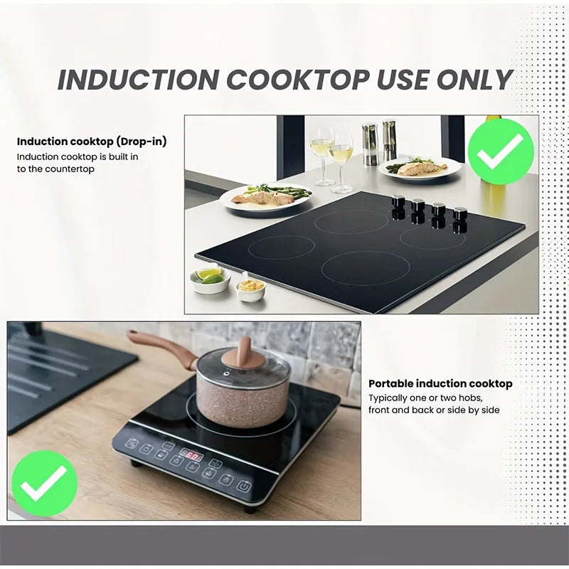 5PCS Induction Cooktop Black Protector Set Heat Resistant Electromagnetic Stove Protection Rectangular Round Mat For Kitchen Pot