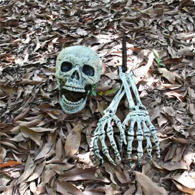 Halloween Realistic Skull Skeleton Head Human Hand Arms for