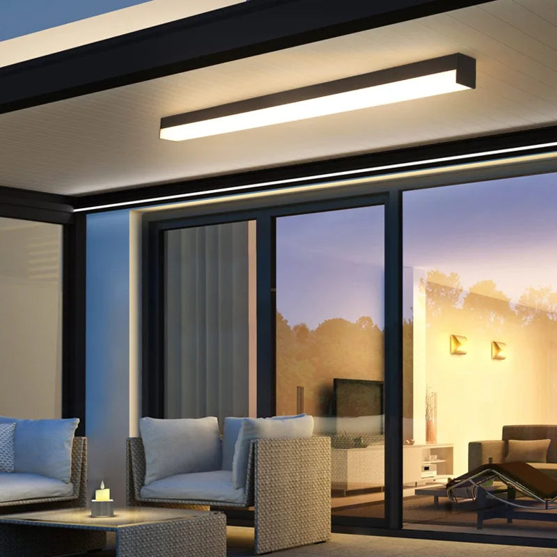 Modern LED Living Room Long Ceiling Light, Hallway Balcony, Bedroom Three Sided Illuminated Ceiling Light, Home Decoration Light