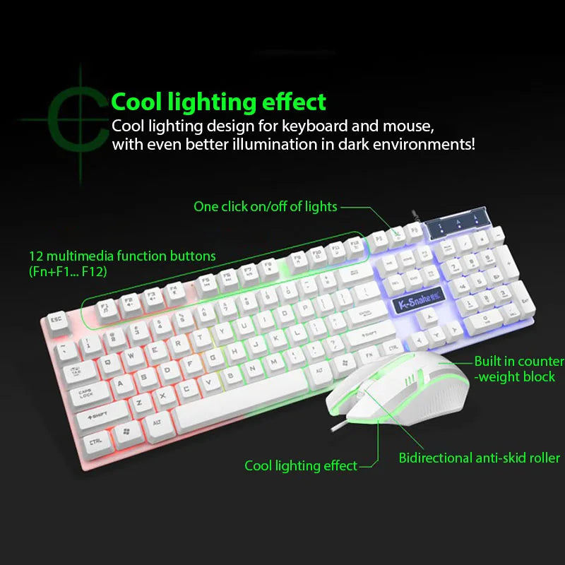 KM320 Waterproof Backlit Keyboard and Mouse Set