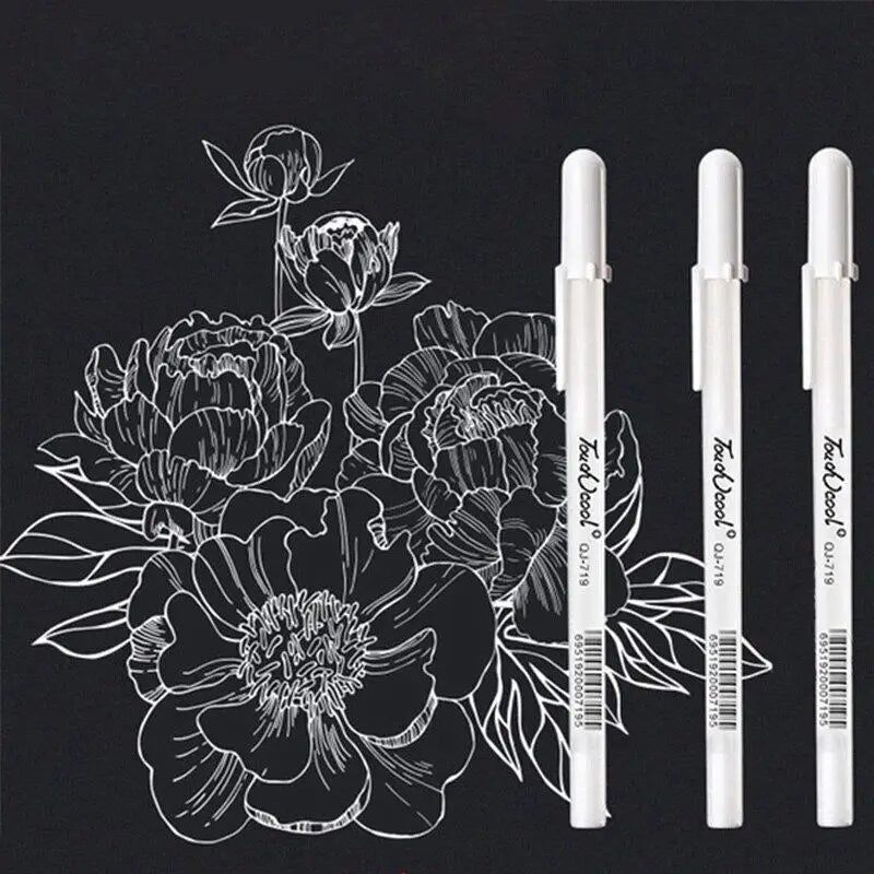 3/5pcs/10pcs Set 0.8mm Highlight Marker Pen White Ink Gel