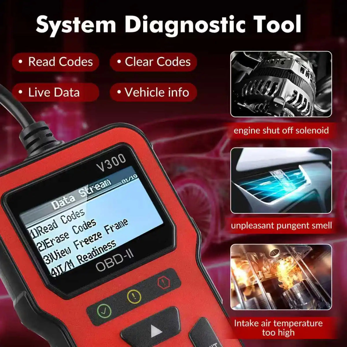 V300 OBD2 Scanner Auto Car Diagnostic Tool with Color