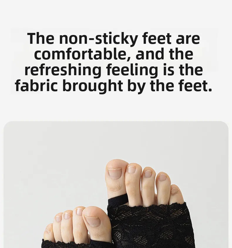 Summer Thin Lace Invisible Socks Split Toe Forefoot Socks for Women High Heel Slippers Shoes Breathable Lace Socks for Halloween