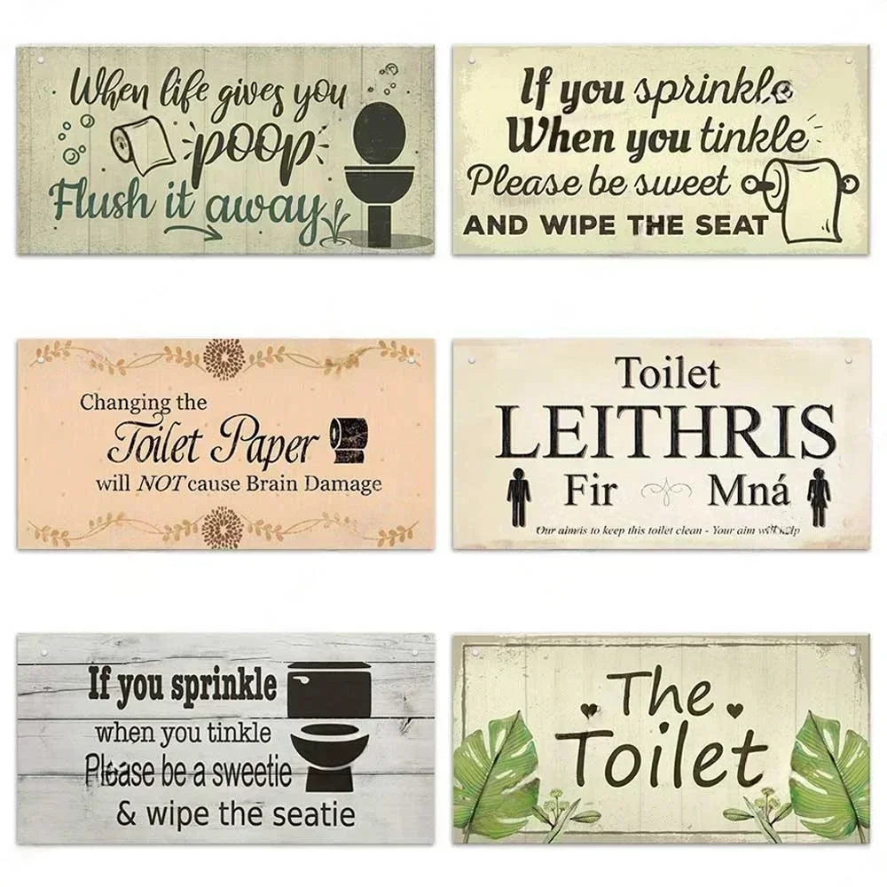 Home decor Toilet Signs Wooden Hanging Plaque Decorative Plaque for Toilet Door Hanging Sign Wood In Bar Pub Beach decor
