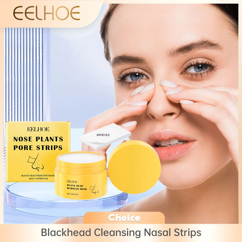EELHOE Blackhead Remover Face Mask Peel-Off Nasal Strips Deep Cleansing Pore Shrinking Black Head Remover Nose Strip Skin Care