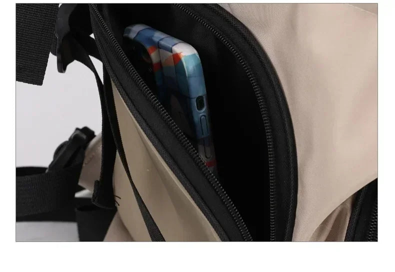Solid Color Large Capacity Lightweight Cat Bag Go Out Portable Pet Bag Carrier Breathable Oxford Cloth Portable Pet Backpack