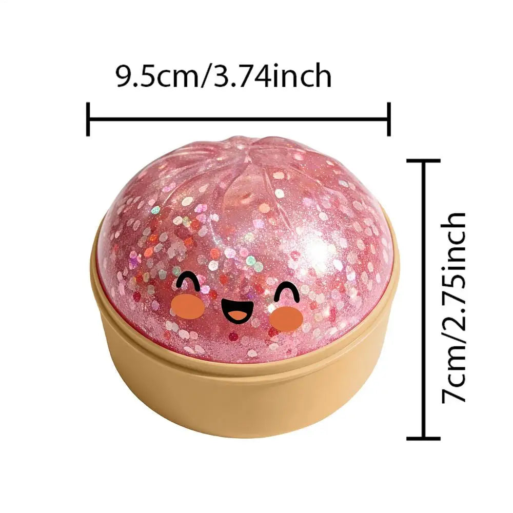 Colorful Bun Sensory Balls Giant Rainbow Dumpling-Shaped Stress-Relieving Ball Rare Pink Glittering Dumpling Soft Squeeze Toy