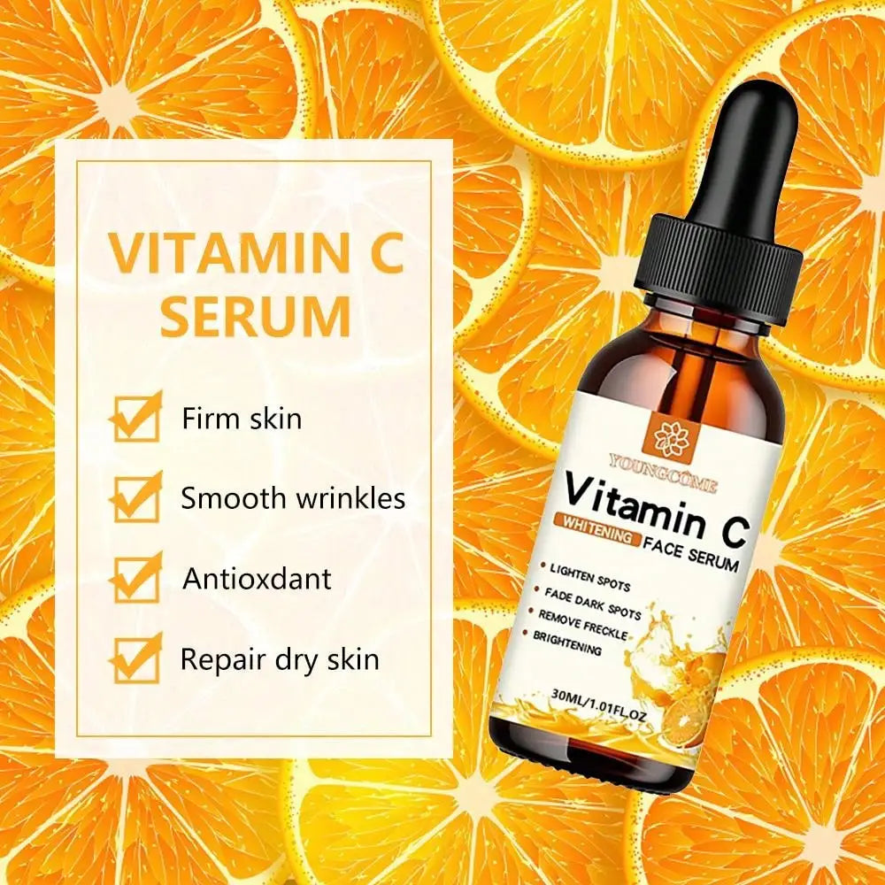 Vitamin C Facial Essence Contains Hyaluronic Acid Dark Spot Remover Moisturizing Repair Younger Essence Facial Skin Care 30ml