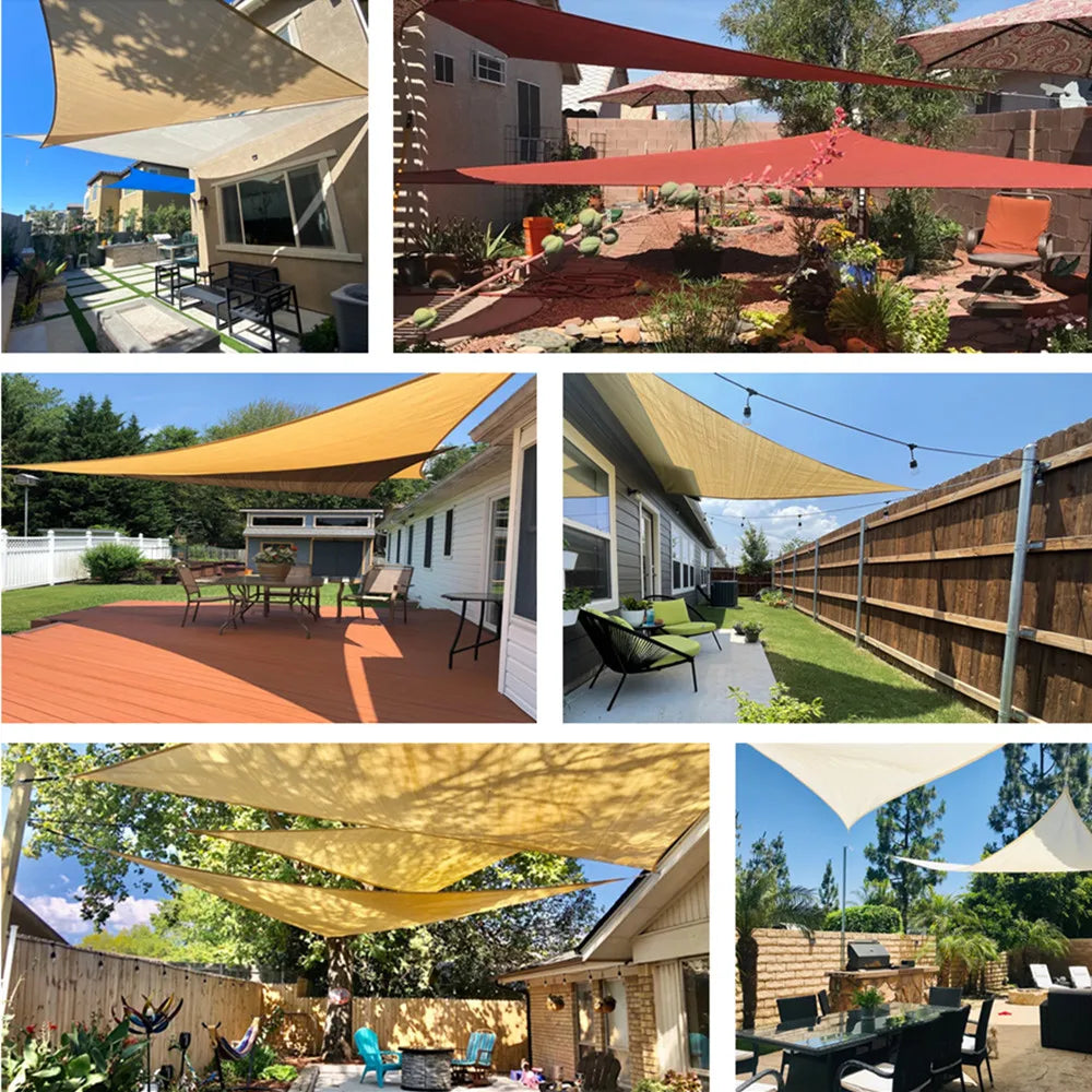 Waterproof Sun Shade Sail Square Rectangle Triangle Garden Canopy UV Block Pool Shade Cloth Sun Shelter Camping Hiking Tents