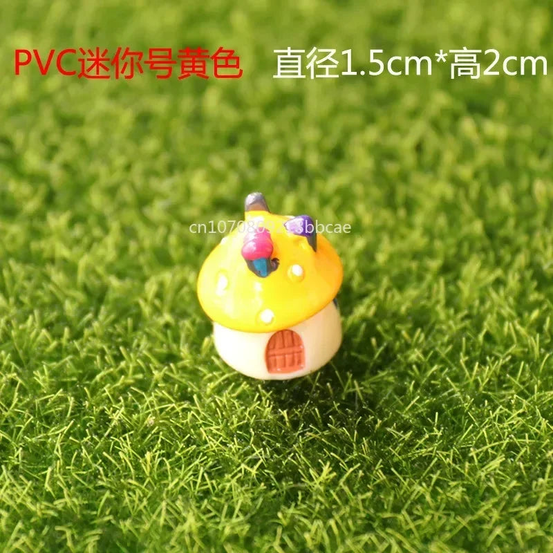 Mini Resin Moss Micro Landscape Decor Outdoor Fairy Miniature Garden Mushroom House Ornaments Handicraft Flower Pot Accessories