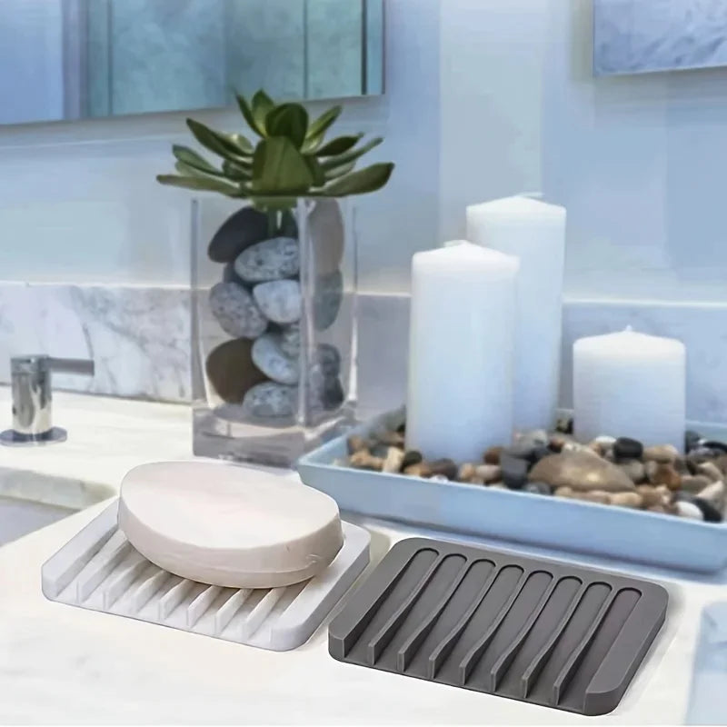 Free Punch Soap Box Silicone Draining Soap Holder Creative