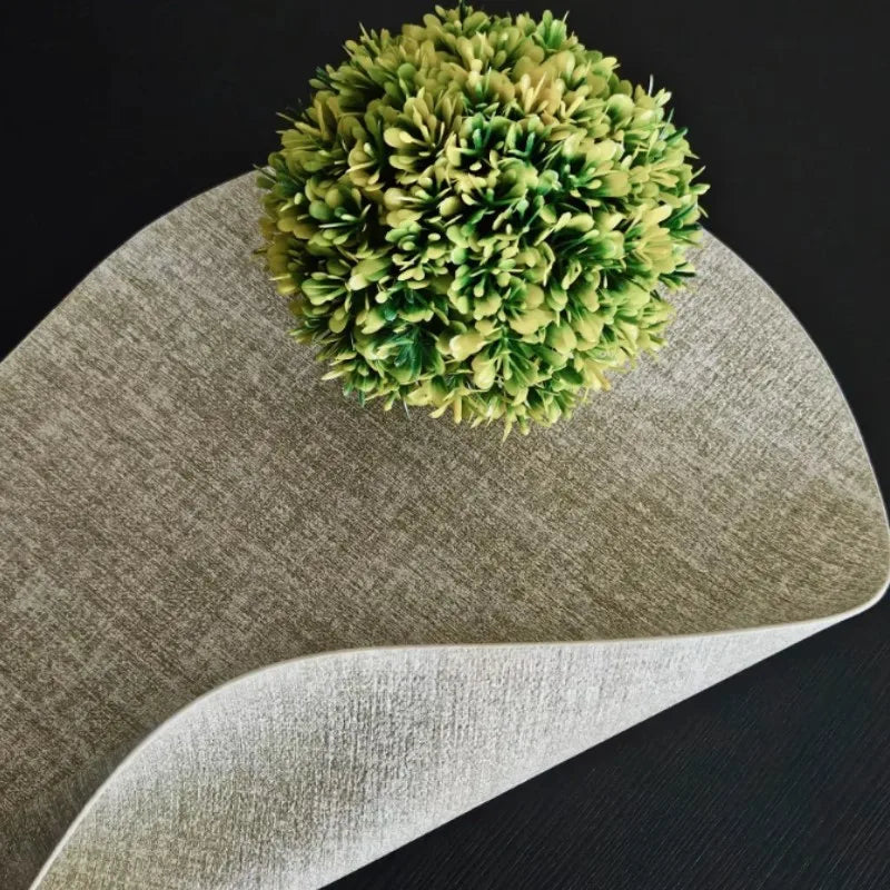 1/4/6pcs Decoration Oval Gift Placemats Heat Resistant Thick Faux