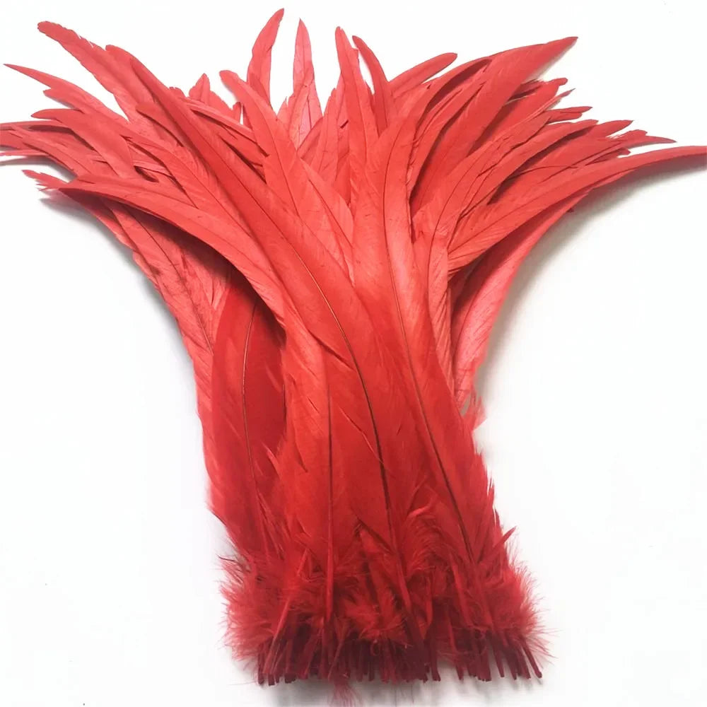 Top Quality 50 Pcs Pure White Rooster Tail Feather 30-35cm 12-14inch Natural Feathers Wedding Decoration clothing accessories