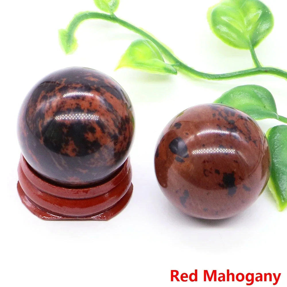 30MM Crystal Ball Natural Reiki Healing Quartz Stone Globe Energy Gemstone Fengshui Sphere Wicca Chakra Massage Home Decor Gifts
