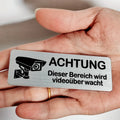 1/4pcs Stainless Steel Camera Warning Sign - Self-AdhesiveEasy to Install Ideal for Home, Office, or Outdoor Use
