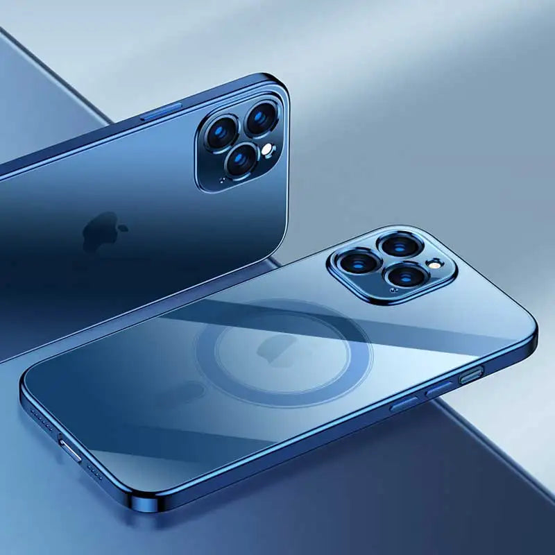 Luxury Plating Silicone Magnet Case For iPhone 14 13 12 11 Pro Max 12 13Mini Wireless Charger Magsafing Electroplate Soft Covers