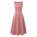 2026 Elegant Party Dress ZANZEA Stylish Women Satin Dress Summer Sleeveless OL Work Midi Dresses Solid A Line Waisted Sundress