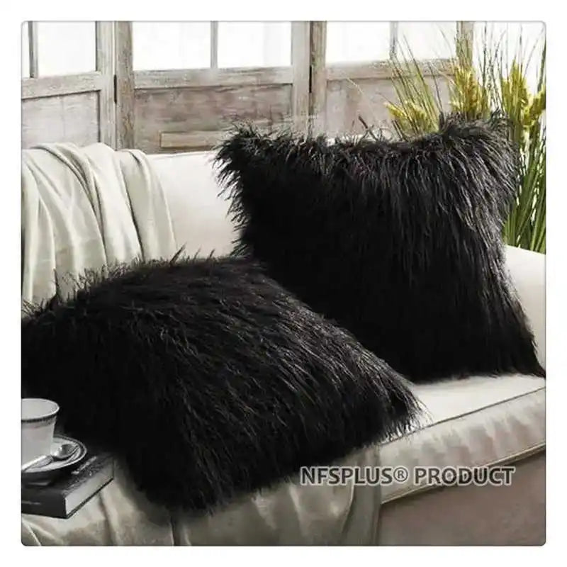 Plush Decorative Pillow Covers Pillowcase 18x18 inch Black White Red Green Purple Grey 45x45cm Throw Pillow Sofa Cushion Cover