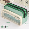 Kawaii Pencil Bag Large Capacity 3 Compartments Pencil Case Pen Pouch Desk Organizer School Supplies Cute Korean Stationery