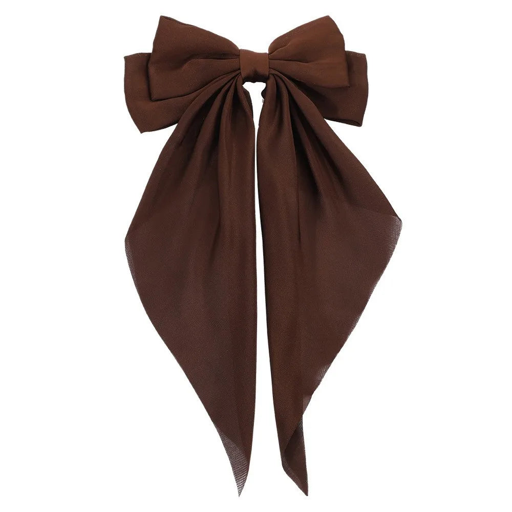 30 Solid Elegant Satin Bow Hairpin Women Girls Spring Hair Clips Headwear Ponytail Hairclips Barrettes Girls Hair Accessories