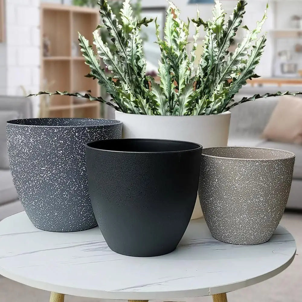 Frosted Imitation Stone Bonsai Flowerpot Balcony Plant Pot Home Decor Supplies Large-capacity Plant Growth And Cultivation Pot