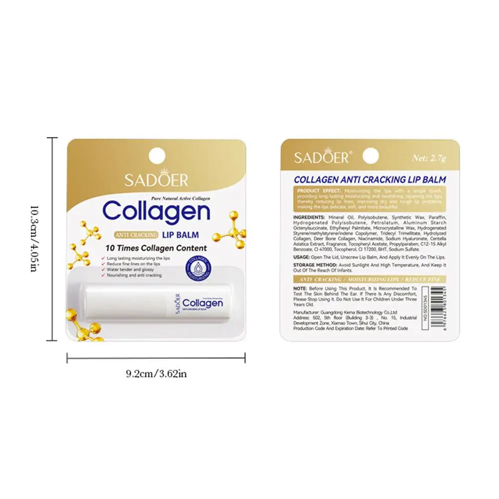 SADOER 5/10/15PCS Collagen Lip Balm Lasting Moisturizing Anti Wrinkles Hydrating Lipstick Lips Skin Care Products