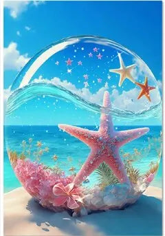 Starfish 5D Diamond Painting Fantasy Shell Seaside Scenery Full Diamond Embroidery Mosaic Cross Stitch Kits Bedroom Home Decor