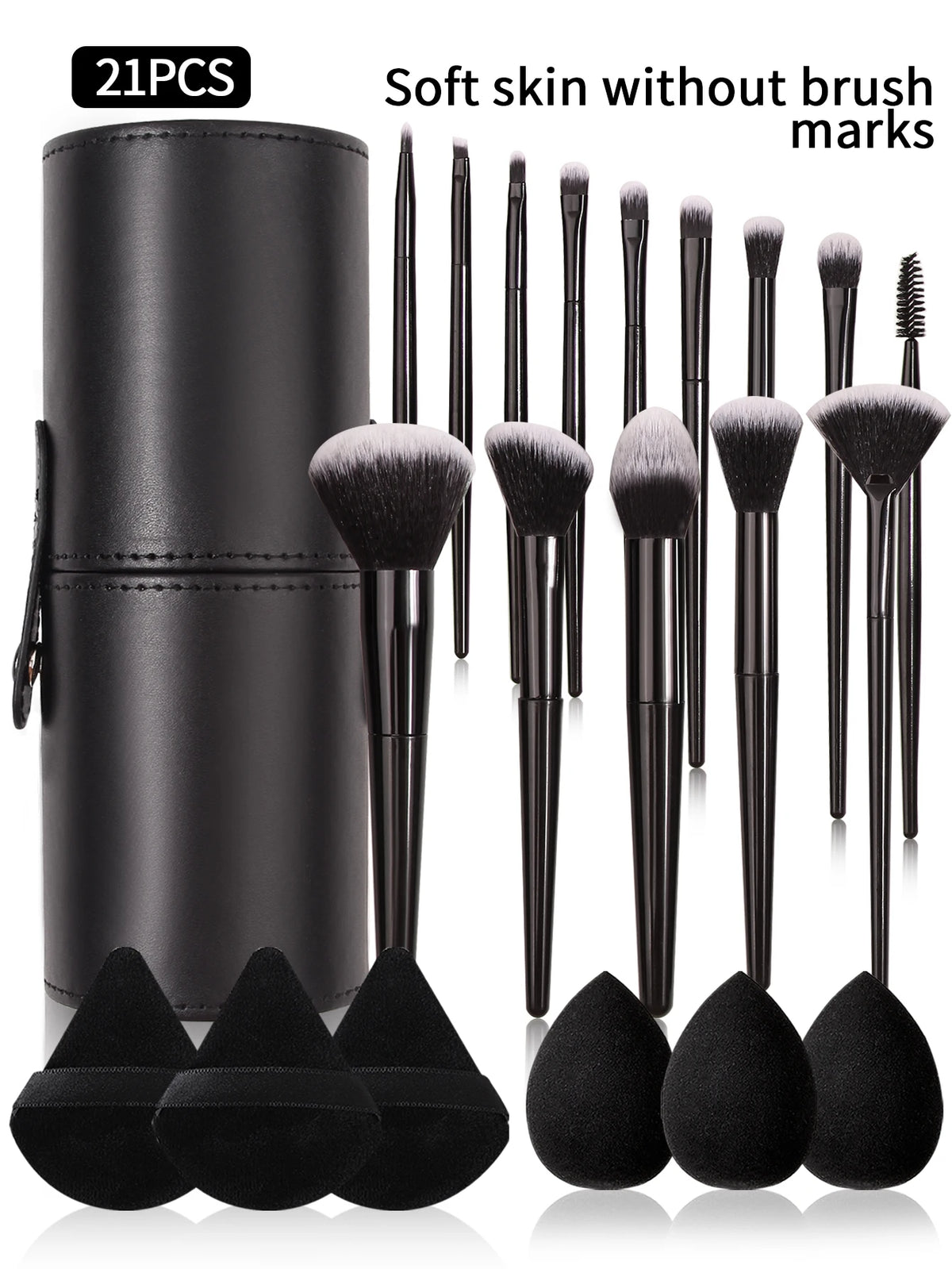 Black Makeup Brush Set Professional Super soft detail brush