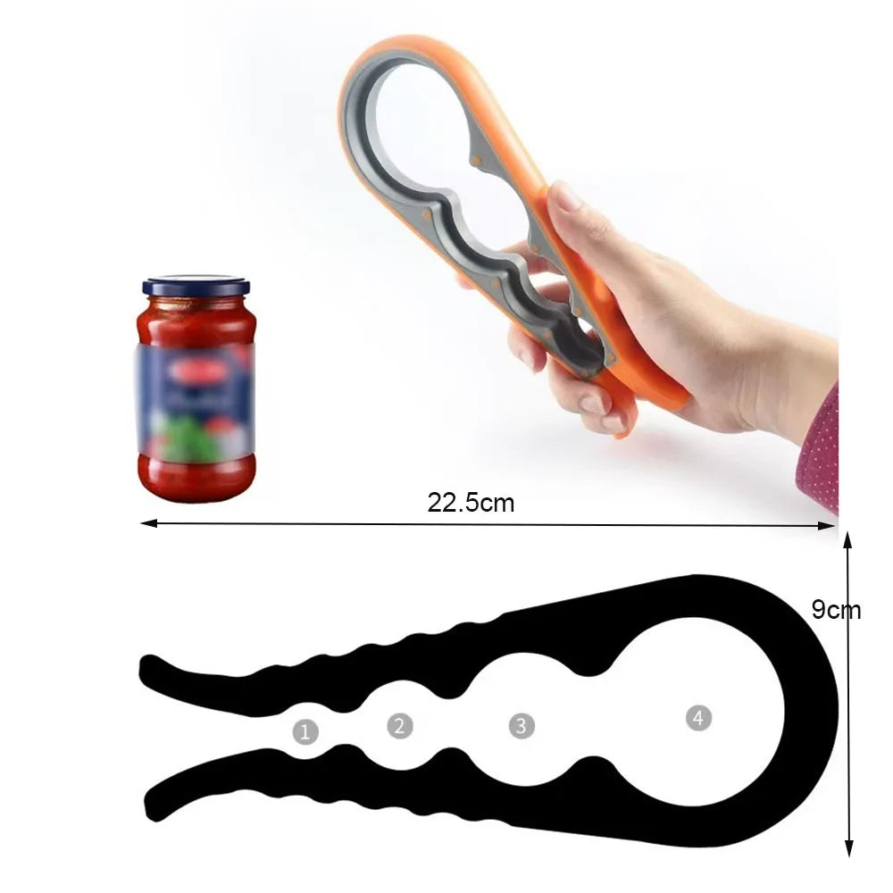 1 Pack Multifunctional Jar And Bottle Opener Non Slip Labor Saving Easy To Open Stubborn Lids Portable Durable Easy To Clean For Daily Kitchen Cooking Household Users Cooking Enthusiasts Manual Lid Remover Simple Twist Cap Ga