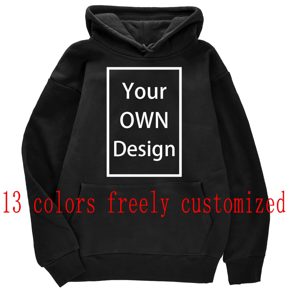 Your OWN Design Brand Logo/Picture Custom Men Women DIY Hoodies Sweatshirt Casual Hoody Clothing 14 Color Loose Fashion New 2023