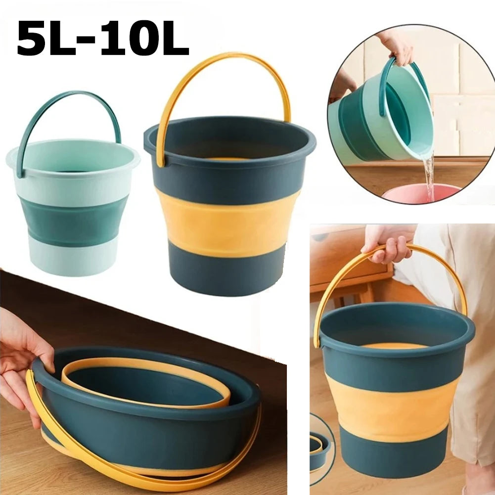 3-5-10L Portable Folding Bucket for Washing Outdoor Foldable Silicone Water Bucket Camping Items Fishing Bucket Car Wash Buckets