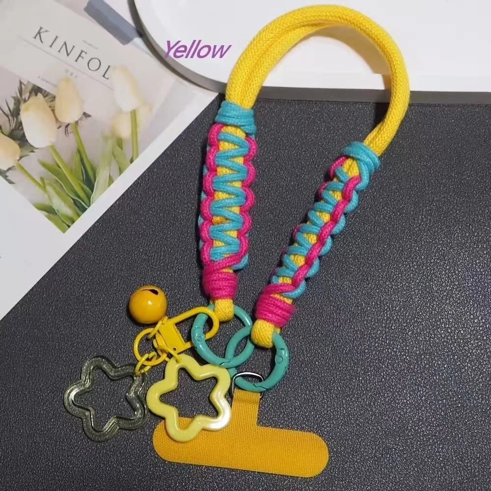 Kawaii Candy Color Phone Wrist Strap Hand Woven Rope