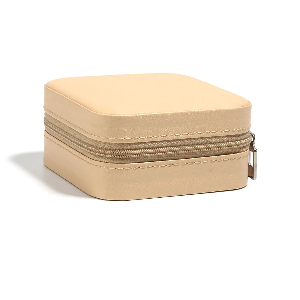 Portable Jewelry Storage Box Travel Organizer Jewelry Case Leather Storage Earrings Necklace Ring Jewelry Organizer Display