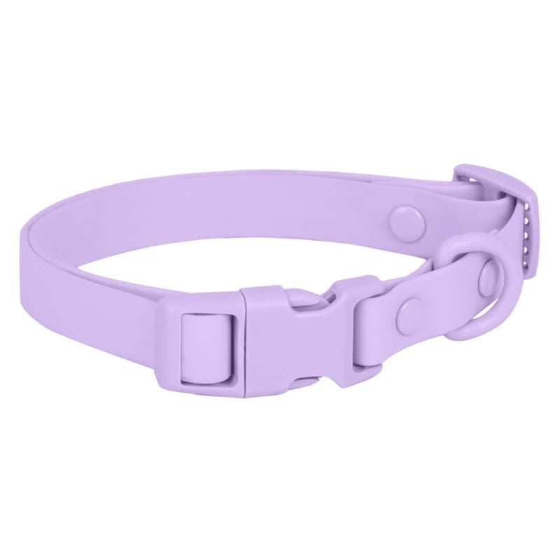 448B Waterproof Dog Collar Adjustable Length Macaron Color Pet Collar with Leash Large Dog Training Accessories