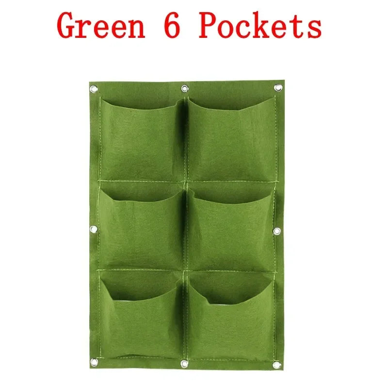 Wall Hanging Pockets Planting Bags Flower Pot Home Garden Grow Bag Garden Planter Vertical Seedling Plant Pot Home Decor Supply