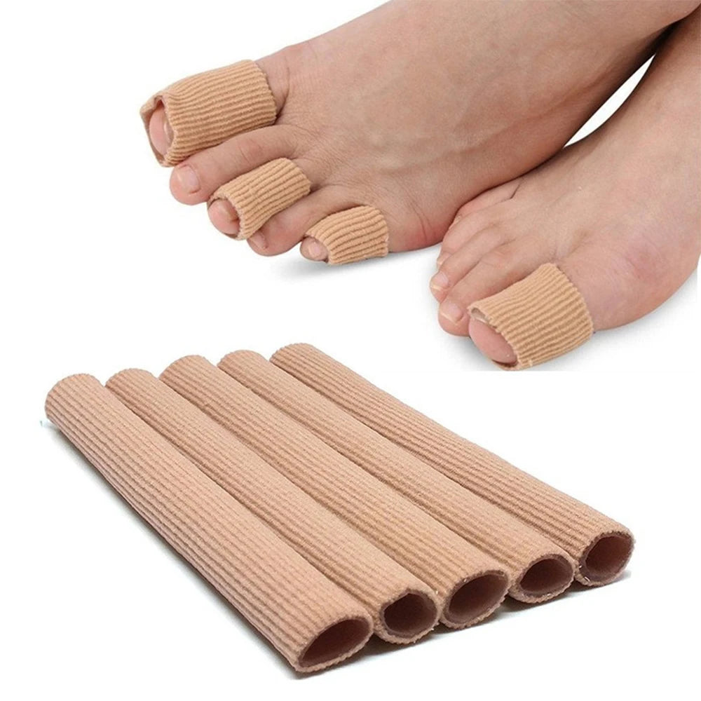 Silicone Tube Toe Gel Protector Cover Finger&Toe'S Fabric Gel Bandage Insoles Corns Blisters Pain Relief Soft Pads