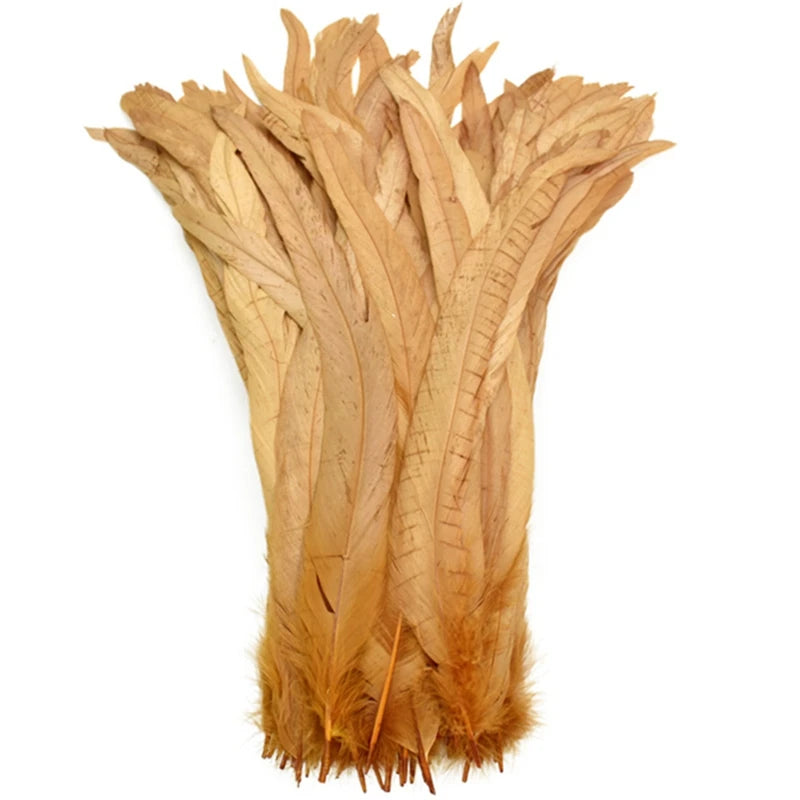 Top Quality 50 Pcs Pure White Rooster Tail Feather 30-35cm 12-14inch Natural Feathers Wedding Decoration clothing accessories