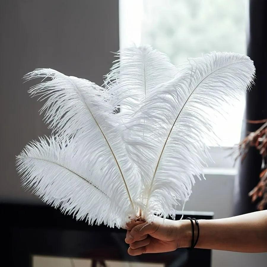 10PCS/Lot White Ostrich Feathers Plume for Wedding Table Centerpieces Carnival Prime Decor  45-50CM 55-60CM Ostrich Plumas Large