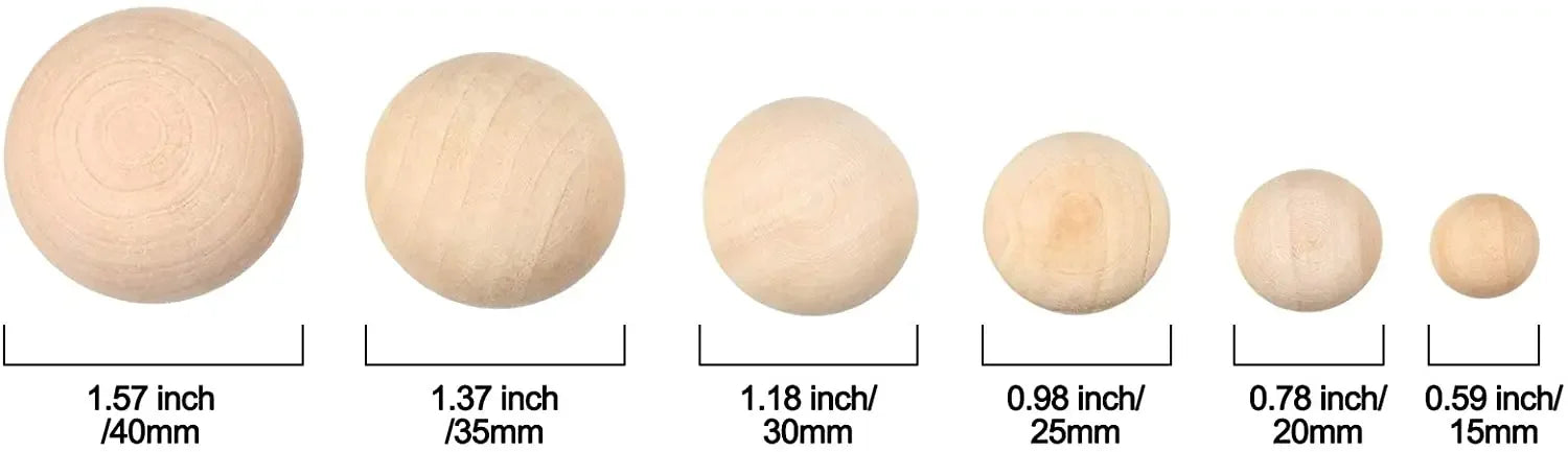 Half Wood Balls Bead Natural Half Wooden Balls Unfinished Split Wood Beads DIY Craft Arts Christmas Decor Half Round Wood Balls