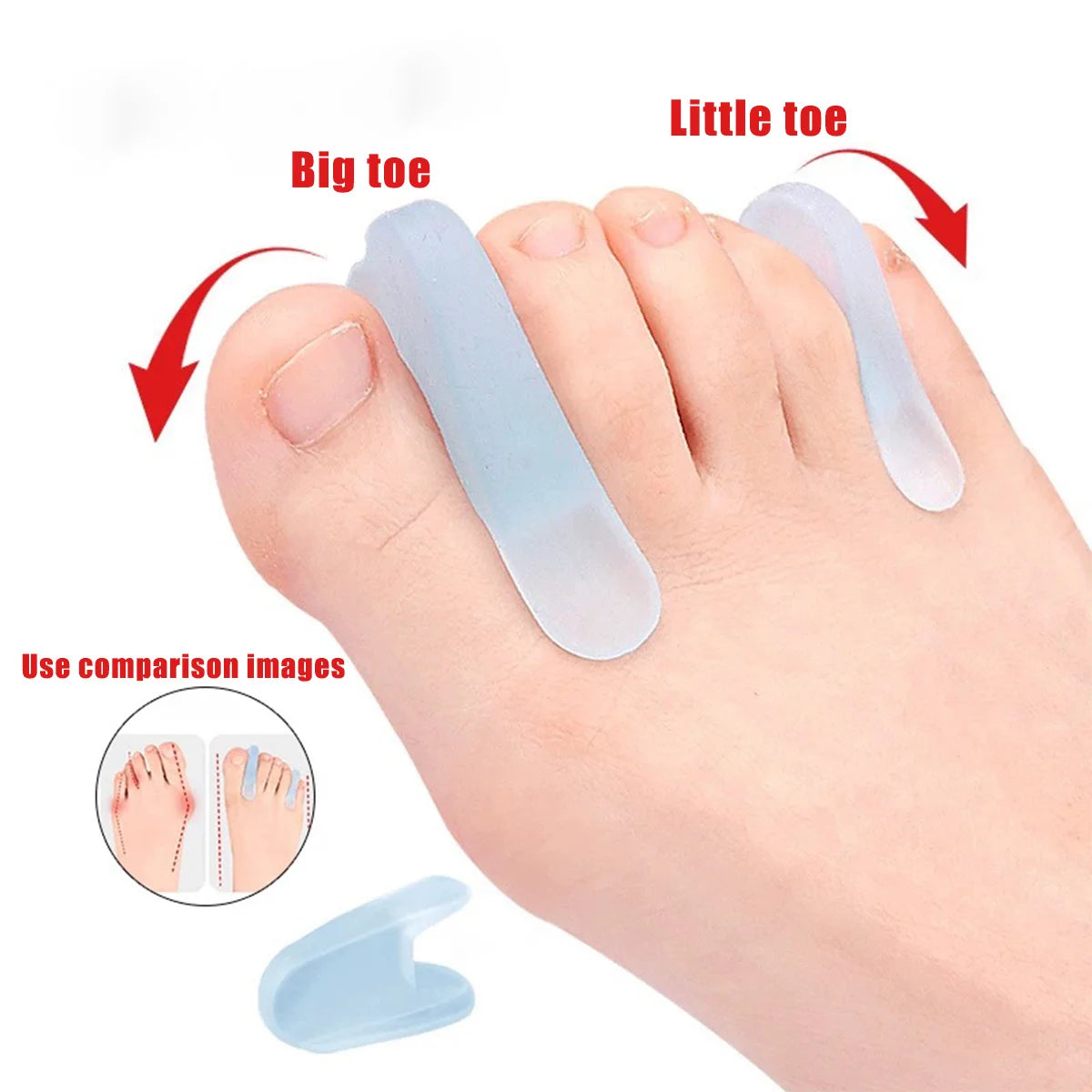 Gel Toe Separators, Suitable for Overlapping Toes, Toe Friction, Blisters, Calluses, Shoe Pressure, Toe Pain,Flared Design(8pcs)