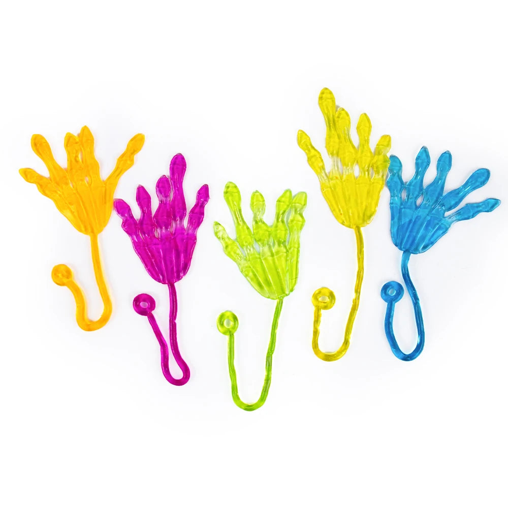 10pcs Halloween Sticky Hands Toys for Kids Spider Web pumpkin bat ghost hand Stretchy Sticky Toys Halloween Trick or Treat Party